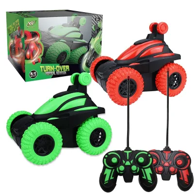 Remote Control Stunt Dump Truck Cool Electric RC Turn Over Stunt Vehicle Rotation 360 Rotating Flip High Speed Toy Car