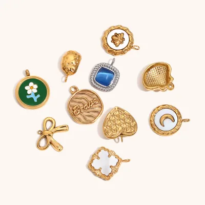 DIY Fashion Pendants & Charms Jewelry Moon Flower Shell Charms for Bracelet Necklace