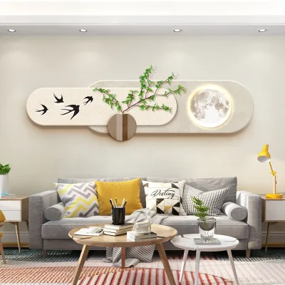 Modern Simple Style Living Room Decoration Painting Laser Engraving Simulation Green Plant Home Wall Decoration Murals