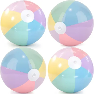 Macaron Color Inflatable Beach Ball PVC Kids Water Toy Pool Beach Party Decoration Custom Logo Available