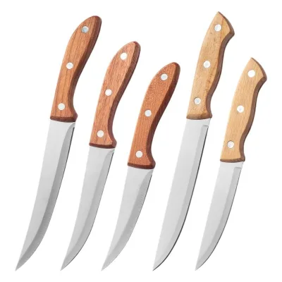 Wooden Handle Butcher Knife Stainless Steel Sharp Multifunctional Hand Meat Household Kitchen Boning Knife