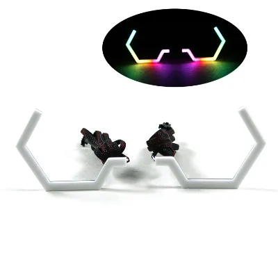 RGB Chasing 86mm V2 Hexagon halo Rings New Design Hex Halos for Car Headlights