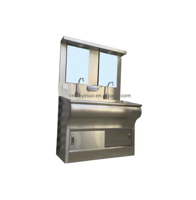 Good-quality Operating Room 304 Stainless Steel 2 Person Use Hand Washing Sink With Mirror for Sale