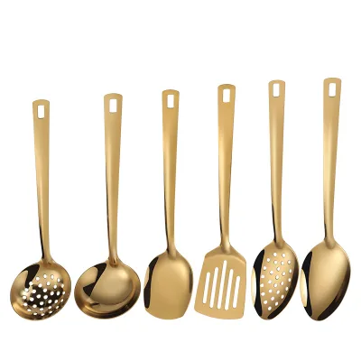 Hot Selling Stainless Steel Cooking Tool Set Household Stir Frying Spoon Flat Shovel Soup Colander Spatula Kitchenware Set