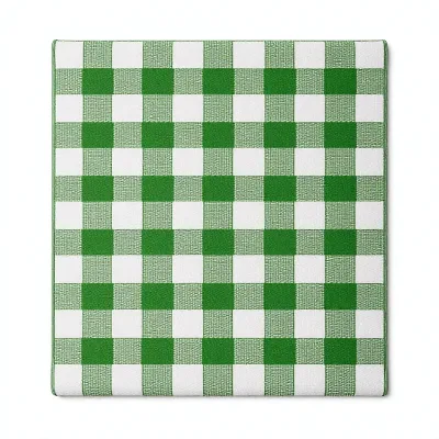 Green White Check Outdoor Rug Picnic Mat Stain Resistant Foldable Camping Carpet