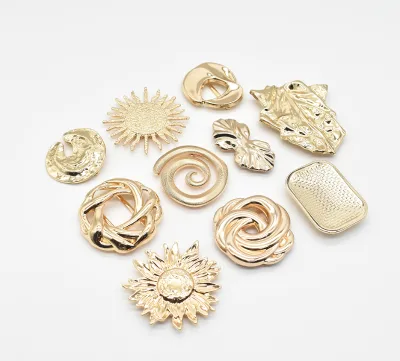 Fashion Fancy Vintage Metal Rustproof Gold Bar Buckles, Custom Logo Zinc AlloyBikini Connector Swimwear Decorative Hardware