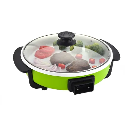 Automatic Ceramic Coated Round Electric Grill Pan for Pizza & Crepe Cooking Electric Frying Pan for Household Use