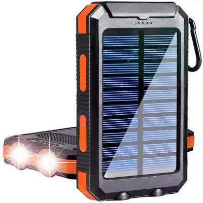 High Capacity 20000mAh Li-Polymer Battery Waterproof Solar Power Bank Mobile Phone Charger Micro USB LED Display Solar Panels