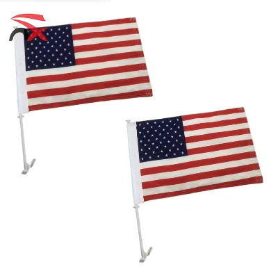 High Quality Patriotic Independence Day Souvenir National Flag Print Car Window Flags for Car Decorations