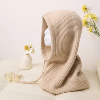 Hot Selling 100% Cashmere Knitted Balaclavas Hat for Winter