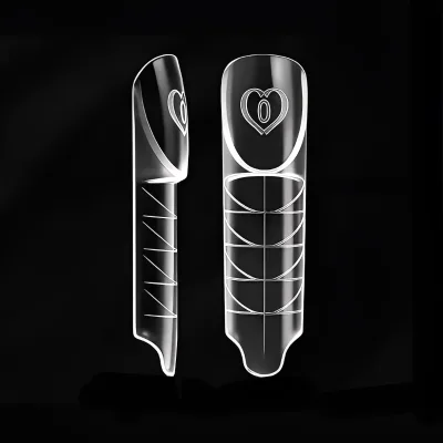 New 150 Pcs/box 15 Sizes 3d Space French Dual Nail Forms Nail Tips New Heart French Dual Upper Forms Customized Logo