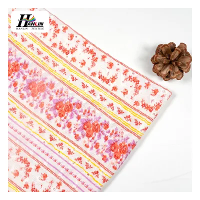 New Fashion 100% Spun Rayon Challis Fabric 30s 110gsm Woven Embroidery Flower Digital Print for Summer Garments Skirts Sleepwear
