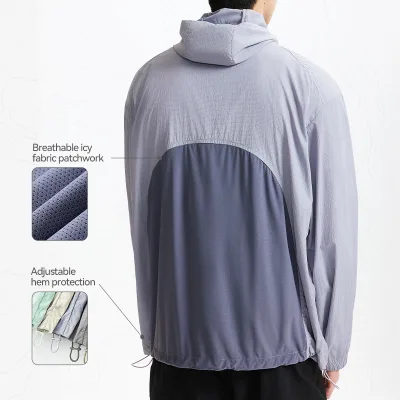 QUICKSHOW Outdoor Sun Protect Jacket Lightweight Fishing UPF100 Outdoor Ice Cooling Mesh Breathable Activewear Jacket Men