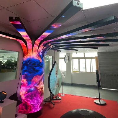Horn Cylinder Can Style LED Ribbon Screen Internet Celebrity Store Decor Magnet Mount Bendable Commercial Billboard