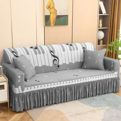 Beautiful Printed Sofa Cover Set - 3-piece Set. Durable Sofa Cover Suitable for Living Room. Geometric Floral Pattern.