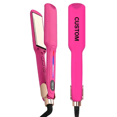 2 in 1 Tourmaline Ceramic Titanium Curling Iron Flat Iron Control Professional Hair Straightener Curler