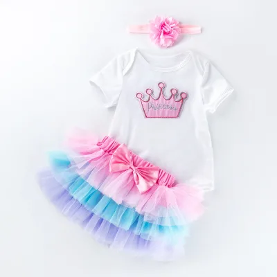 New Babys First Birthday Outfit Princess Girls Lace Tutu Dress for Baby