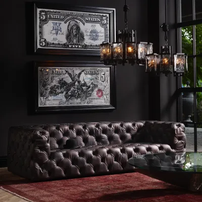 Classic Design All Genuine Leather Sofa Vintage Tufted Sofa Chesterfield Sofa