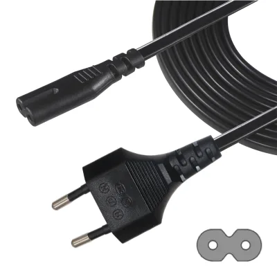 H03VVF 2G 0.75mm2 2-Pin Core Figure 8 IECC7 AC Power Cord EU Plug CEE716 C7 Female 2-prong Cable