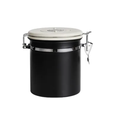 Stainless Steel Color Custom 1.5L Airtight Tea Coffee Sugar Canisters Coffee Bean Storage Coffee Canister with Scoop