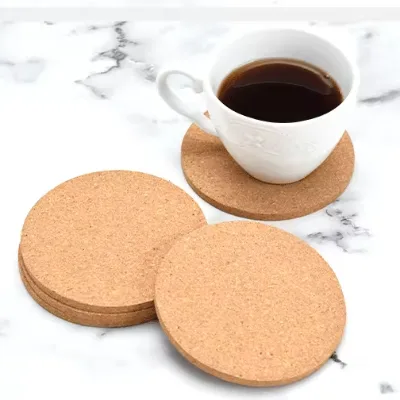 Round Cork coaster Non-slip Insulated Desk Coffee Table coaster Simple Printable Pattern logo coaster