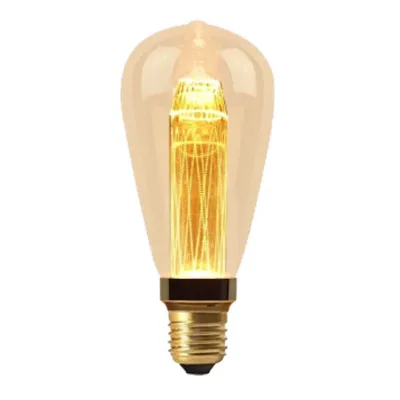Factory Holiday Festival Glass Body Light Cylindrical Cute Night Projection E27 Edison Decorate Vintage Filament 3D Light Guide