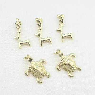 CH-LHP2230 Lovely Gold Plated Turtle/Elk Charms Gold Plated Turtle/Elk Pendant Turtle Alloy Copper Fashion Charm Wholesale