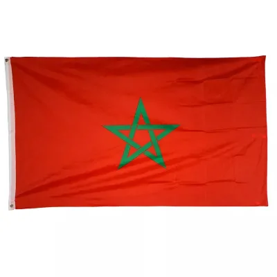 Moroccan Flag Morocco 3X5ft Print Polyester Moroccan National Flag 90x150cm Morocco Flag Cheap Stock 3 ft X 5 ft Polyester