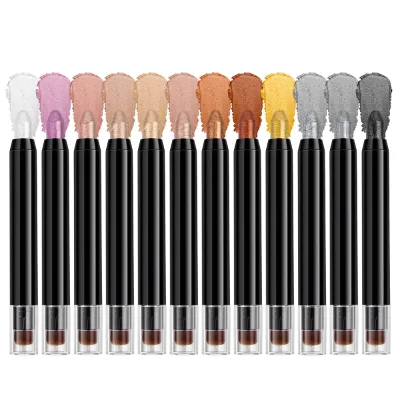 Double-Ended Creamy Texture Matte Contour Bronzer Highlighter Pen Face Body Brighten Makeup Custom Highlighter Stick with Brush