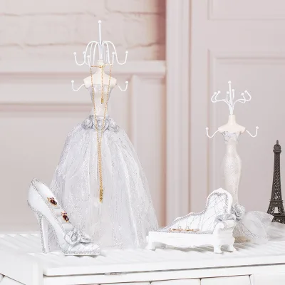 Silver-white Jewelry Rack Earring Necklace Stand Souvenir and Accessory Storage Rack