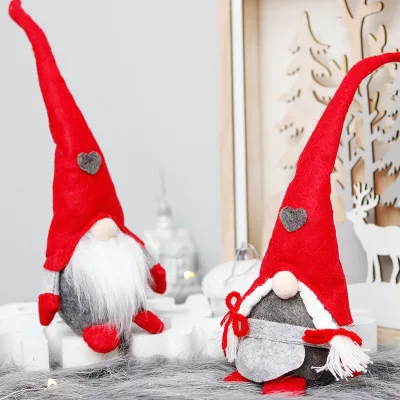 Christmas Faceless Doll Long Hat Gnome Santa Xmas Tree Hanging Ornament Doll Decoration Home Pendant Gifts Drop Ornaments