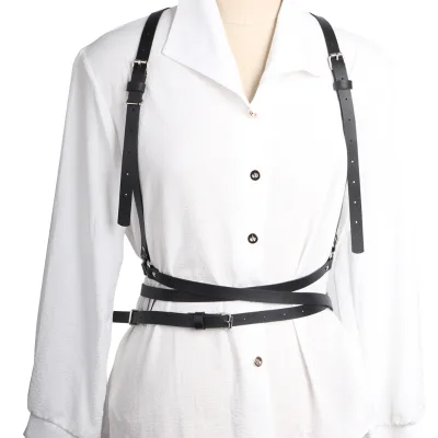 BDSM Unisex Leather Body Harness Adjustable Belt Personalised Accessories Corrective Shoulder Straps