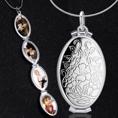 Openable Photo Necklace Phase Box Locket Photo Frame Pendant Necklace for Memory Gift Jewelry for Girlfriends