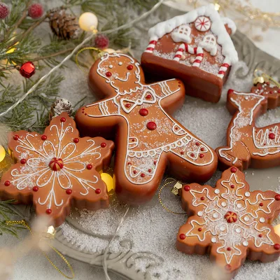 Creative Christmas Tree Decoration Pendant Featuring Gingerbread Man Snowflake Elk Designs