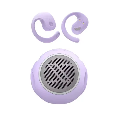 2 in 1 Mini Portable Deep Bass Speaker With Hd Sound Bone Conduction Ows Earphone Volume Control Long Playtime Earbuds Hd Sound