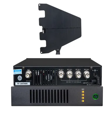 XTUGA AC4 4-Channel Active Antenna Combiner Kit with Metal Construction for Wireless Ear Monitor Systems