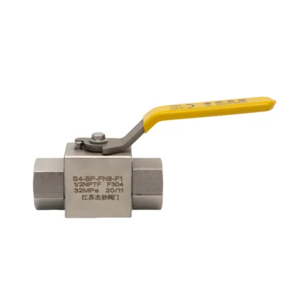 Straight-pattern Stainless Steel High-Pressure Female Ball Valve, Square Body Hydraulic Ball Valve