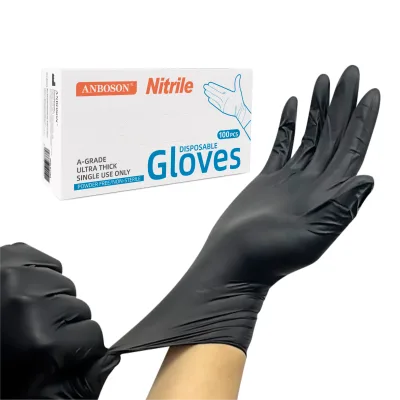ANBOSON 6Mil Luva Descartavel Non-Powdered Work Disposable Glove En374 Guantes Nitrilo Gloves Hand Pure Nitrile Gloves