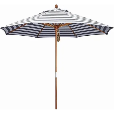Commercial Modern Wood Outdoor Patio Umbrella with Tilt 9ft Base for Hotel & Park Use