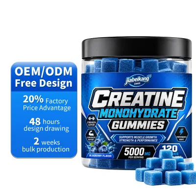 Real Creatine Monohydrate Gummies-Blueberry 5g 120 Count Provide Energy Gummy Candy Creatine Gummies Sugar Free