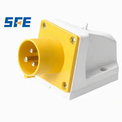 SFE SF-513-4 IEC60309 16A 110-130V 4H 3-Pin 2P+E IP44 Surface-Mount Male Appliance Inlet with Mounting Base