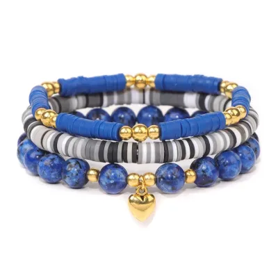fashion bracelet sets natural stone polymer clay combination bracelets