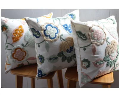 Home Decoration Pillow case Multi-colored Flower Decoration Cotton Pillow case