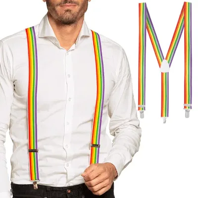 Rainbow Suspenders Suit Strap Men Women Pride Day Decoration Adjustable Mork Pride Braces Suspenders