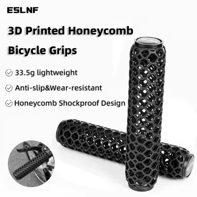 ESLNF Bicycle 3D Printing Grips Hollow Breathable Bike Handlebar Handles Ultralight TPU Bicycle Cuffs MTB Road Bike Grips