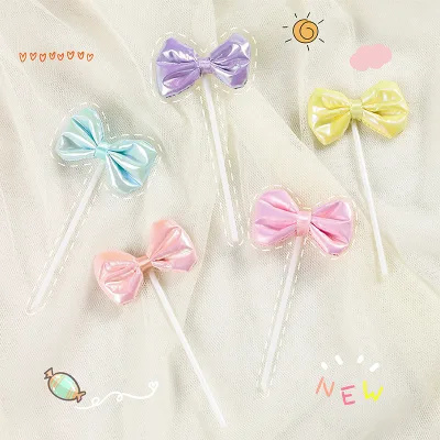 Baking Festival Eva Dessert Anniversary Birthday Celebration Cake Decoration Ornament 3d Pink Bow Tie Cake Topper