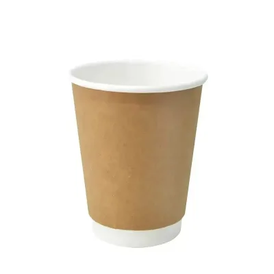 Custom Logo Biologisch Afbreekbare Dubbelwandige Papieren Bekers Met Deksels Wegwerp Koffiebekers
