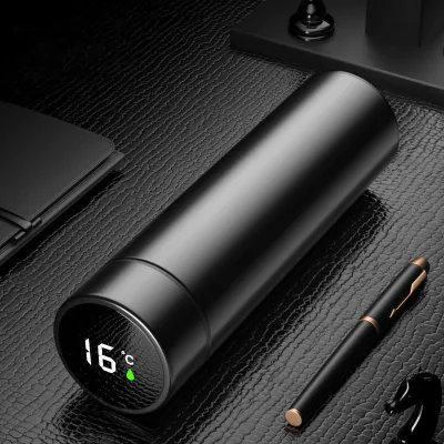 Vacuum Compartment Customized Logo Stainless Steel Digital Temperature Display Thermos Cup Business Smart Water Bottle