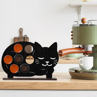 Coffee Pod Holder Stand Acrylic Coffee Capsule Tower Storage Holder Acrylic K Cup Coffee Pod Holder Cat Shaped