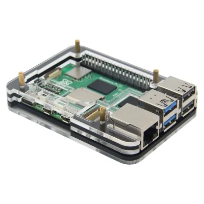 Raspberry Pi 5 Case Acrylic for RPI 5 Not Include Pi 5 Board 4/8GB Computer Active Cooler Heat Dissipation Support Wall Mounting
